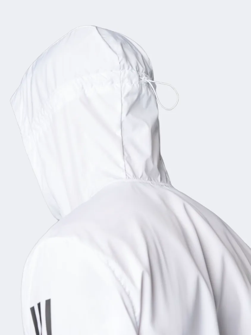 Adidas Own The Run Colorblock Men Running Jacket White/Violet Tone
