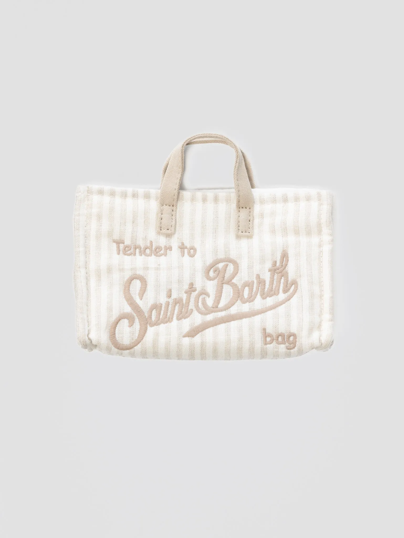 Beige Striped Cell Phone Bag
