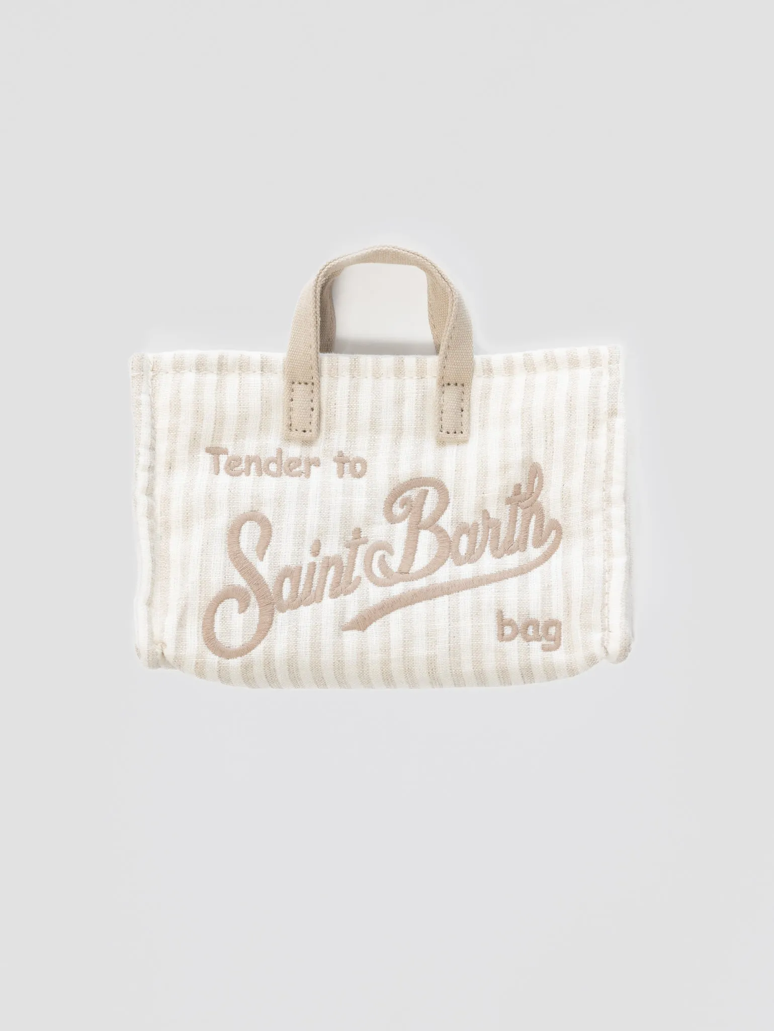 Beige Striped Cell Phone Bag