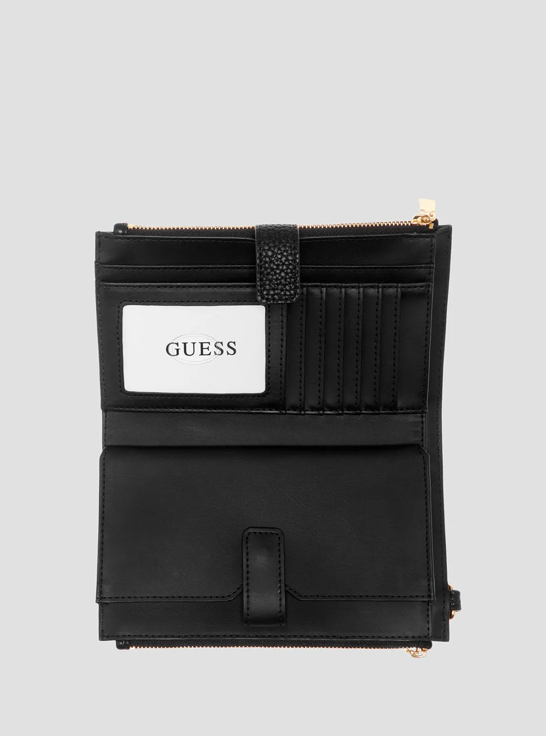 Black Logo Double Zip Organiser Wallet