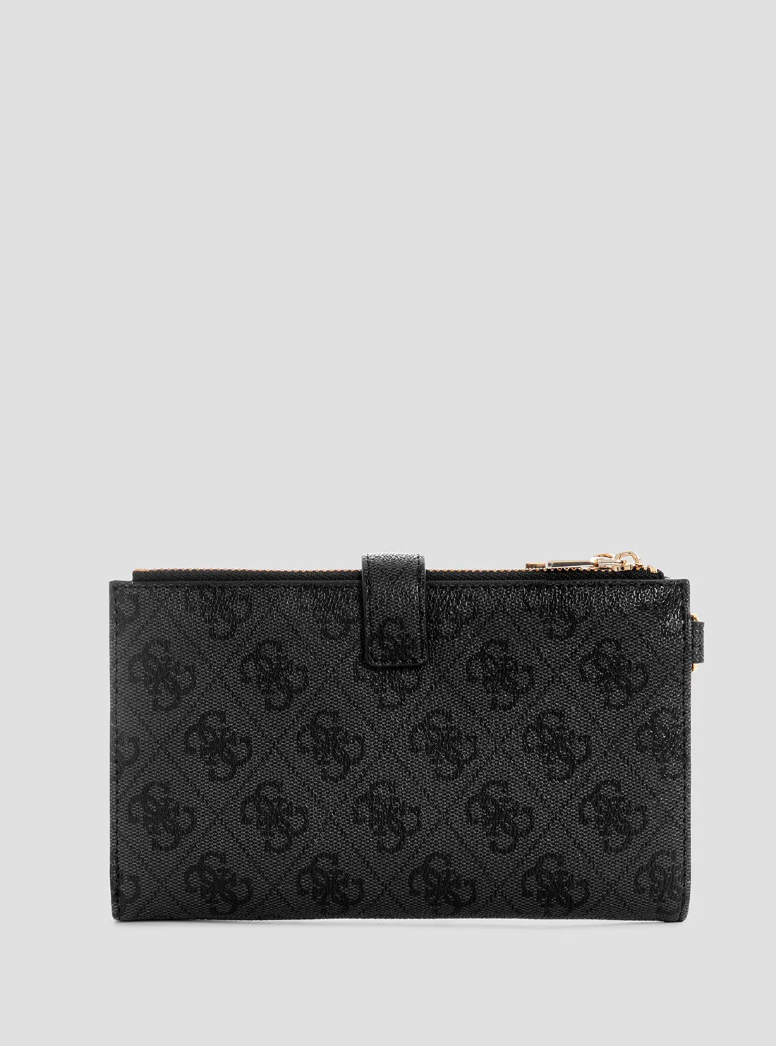 Black Logo Double Zip Organiser Wallet