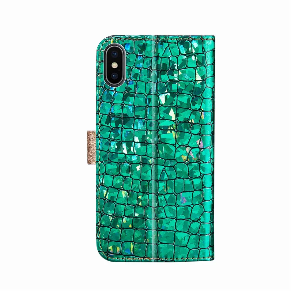 Bling Crocodile Pattern Phone Wallet For Case Samsung Galaxy A50 A60 A70 S20