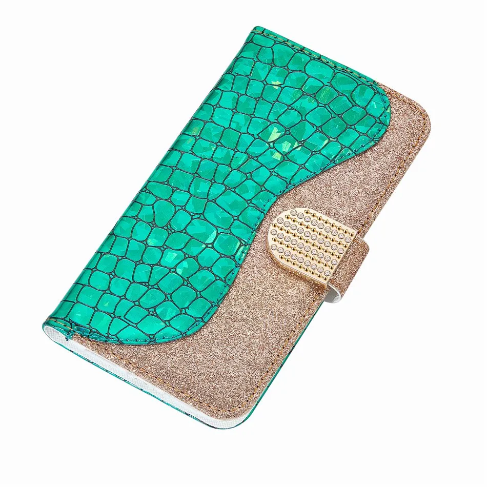 Bling Crocodile Pattern Phone Wallet For Case Samsung Galaxy A50 A60 A70 S20
