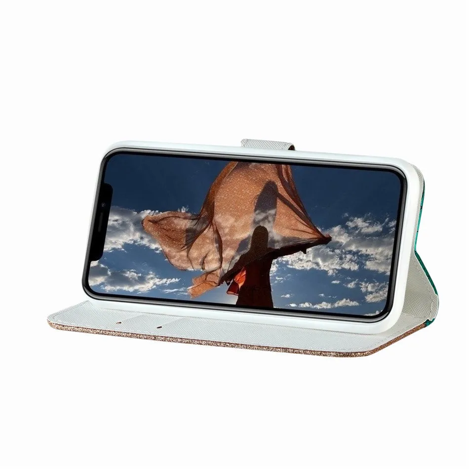 Bling Crocodile Pattern Phone Wallet For Case Samsung Galaxy A50 A60 A70 S20