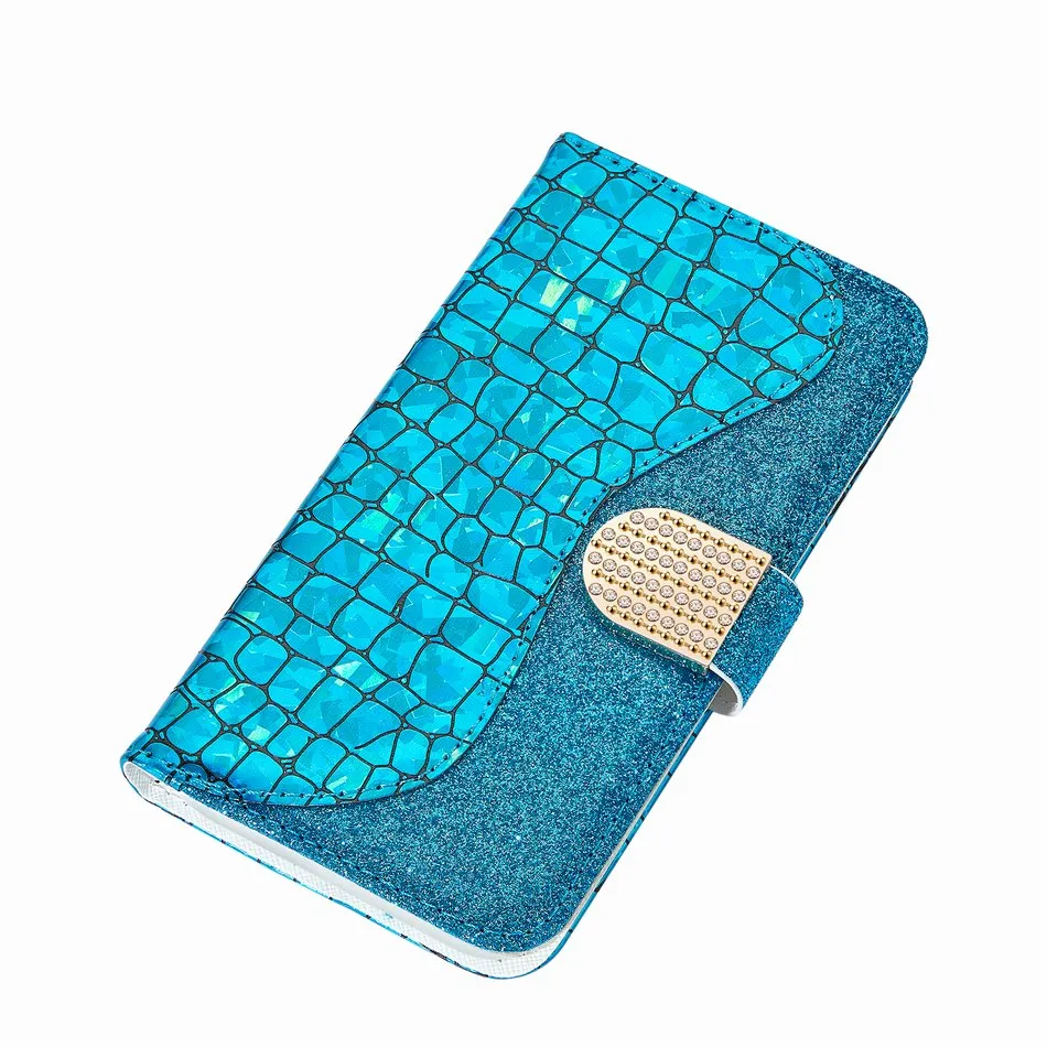 Bling Crocodile Pattern Phone Wallet For Case Samsung Galaxy A50 A60 A70 S20