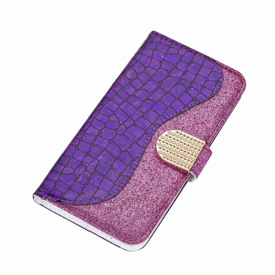 Bling Crocodile Pattern Phone Wallet For Case Samsung Galaxy A50 A60 A70 S20