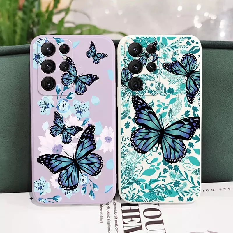 Butterfly Phone Case For Samsung Galaxy S22 S21 S20 Ultra Plus
