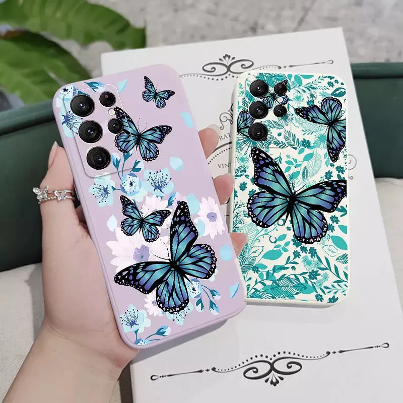Butterfly Phone Case For Samsung Galaxy S22 S21 S20 Ultra Plus