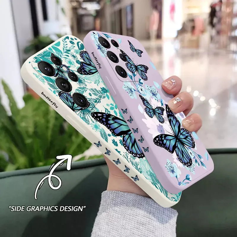 Butterfly Phone Case For Samsung Galaxy S22 S21 S20 Ultra Plus