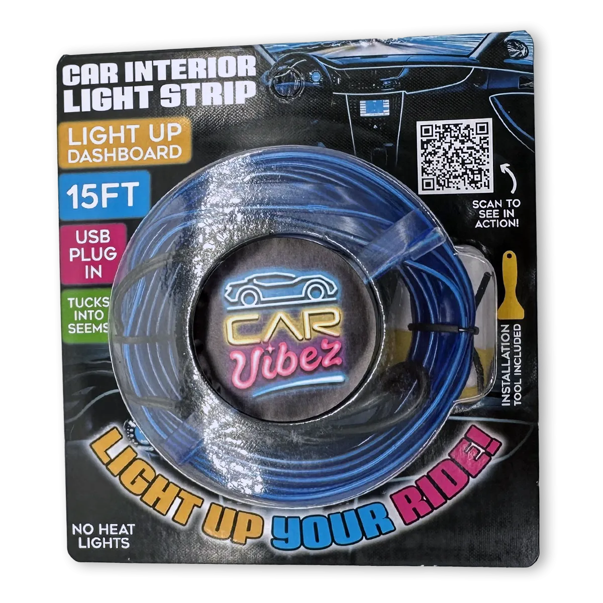 Car Interior Light Strip USB - 6 Pieces Per Retail Ready Display 23698