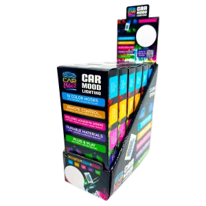 Car Mood Lighting with Remote - 6 Pieces Per Retail Ready Display 24694