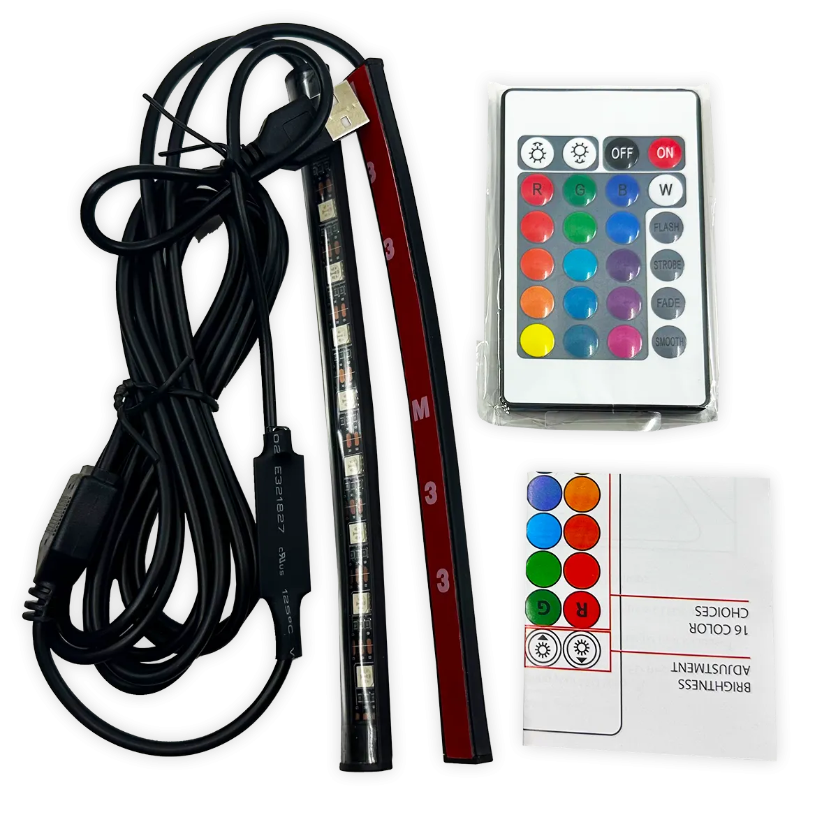 Car Mood Lighting with Remote - 6 Pieces Per Retail Ready Display 24694