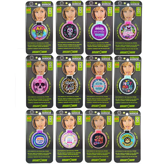 Cell Phone Socket with Mirror - 12 Pieces Per Retail Ready Display 26373