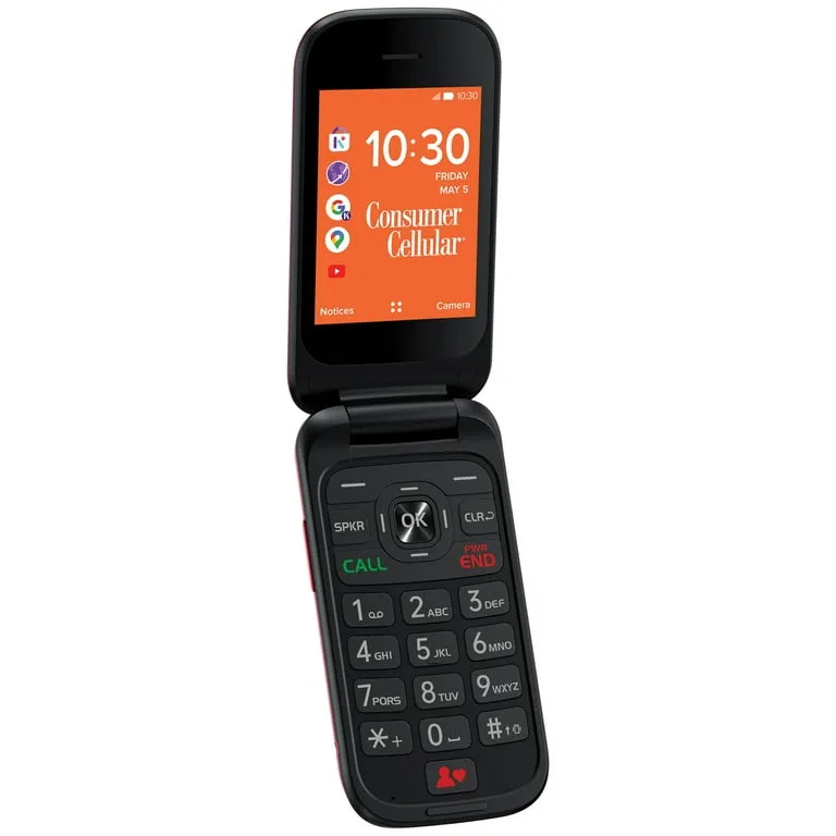Consumer Cellular Iris, 8GB, Red - Flip Phone