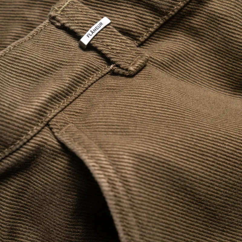 Flaneur Phone Pocket Cargo Trousers - Army Green