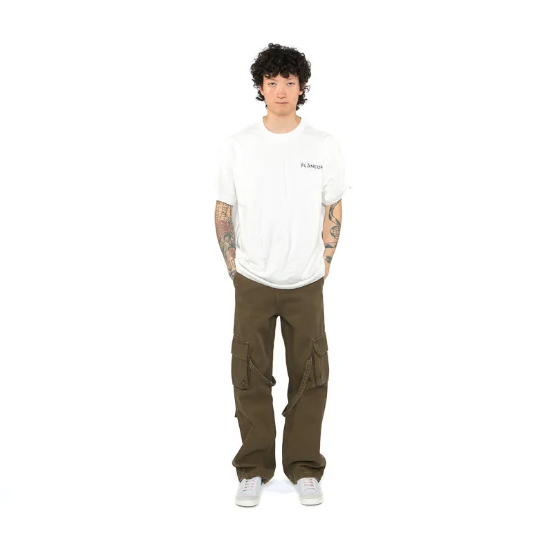 Flaneur Phone Pocket Cargo Trousers - Army Green