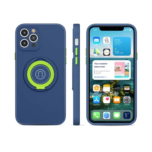 For iPhone 11 Skin Feel 2 in 1 Magnetic PC   TPU Shockproof Case with Ring Holder
