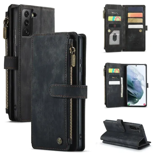 For Samsung Galaxy S21  5G CaseMe-C30 PU   TPU Multifunctional Horizontal Flip Leather Case with