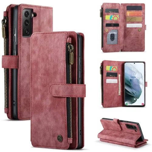 For Samsung Galaxy S21  5G CaseMe-C30 PU   TPU Multifunctional Horizontal Flip Leather Case with