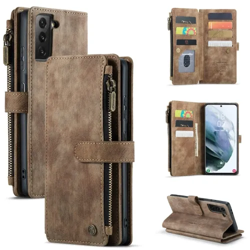For Samsung Galaxy S21  5G CaseMe-C30 PU   TPU Multifunctional Horizontal Flip Leather Case with