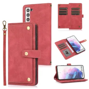 For Samsung Galaxy S21  5G PU   TPU Horizontal Flip Leather Case with Holder  Card Slot