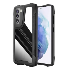 For Samsung Galaxy S21  5G Stainless Steel Metal PC Back Cover   TPU Heavy Duty Armor Shockproof