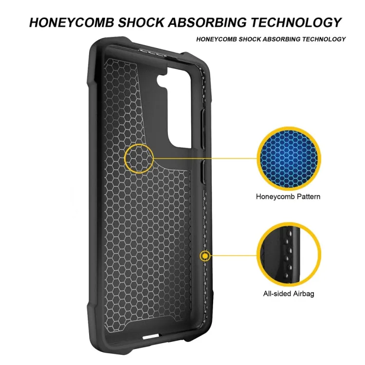 For Samsung Galaxy S21  5G Stainless Steel Metal PC Back Cover   TPU Heavy Duty Armor Shockproof