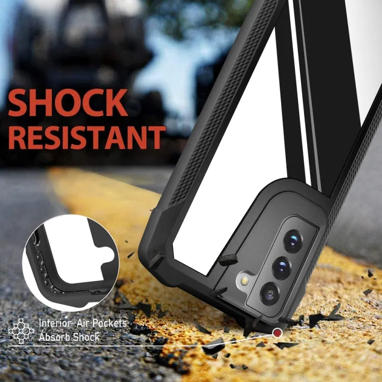 For Samsung Galaxy S21  5G Stainless Steel Metal PC Back Cover   TPU Heavy Duty Armor Shockproof
