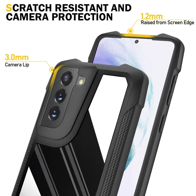 For Samsung Galaxy S21  5G Stainless Steel Metal PC Back Cover   TPU Heavy Duty Armor Shockproof