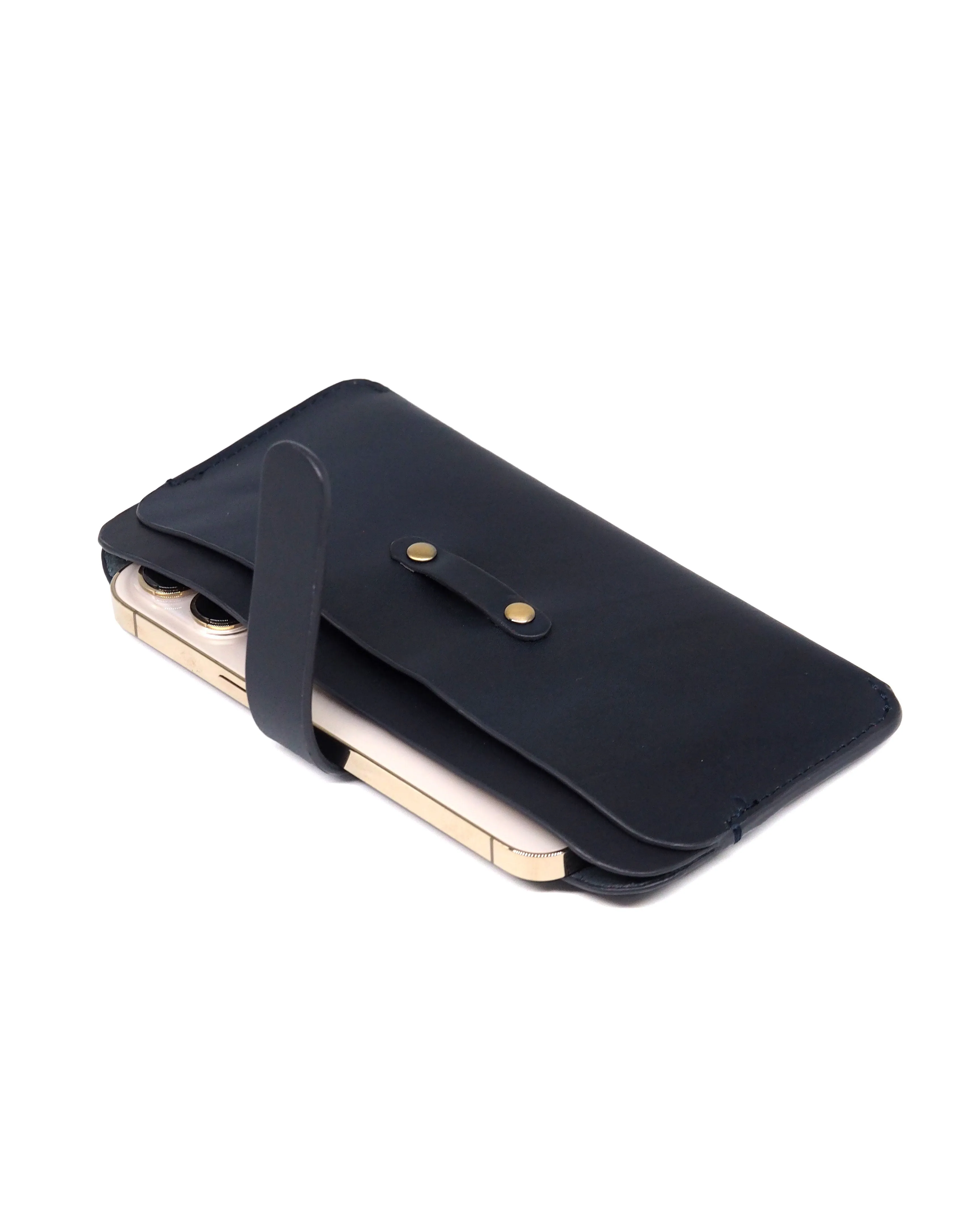 Leather Phone Sleeve (Navy)