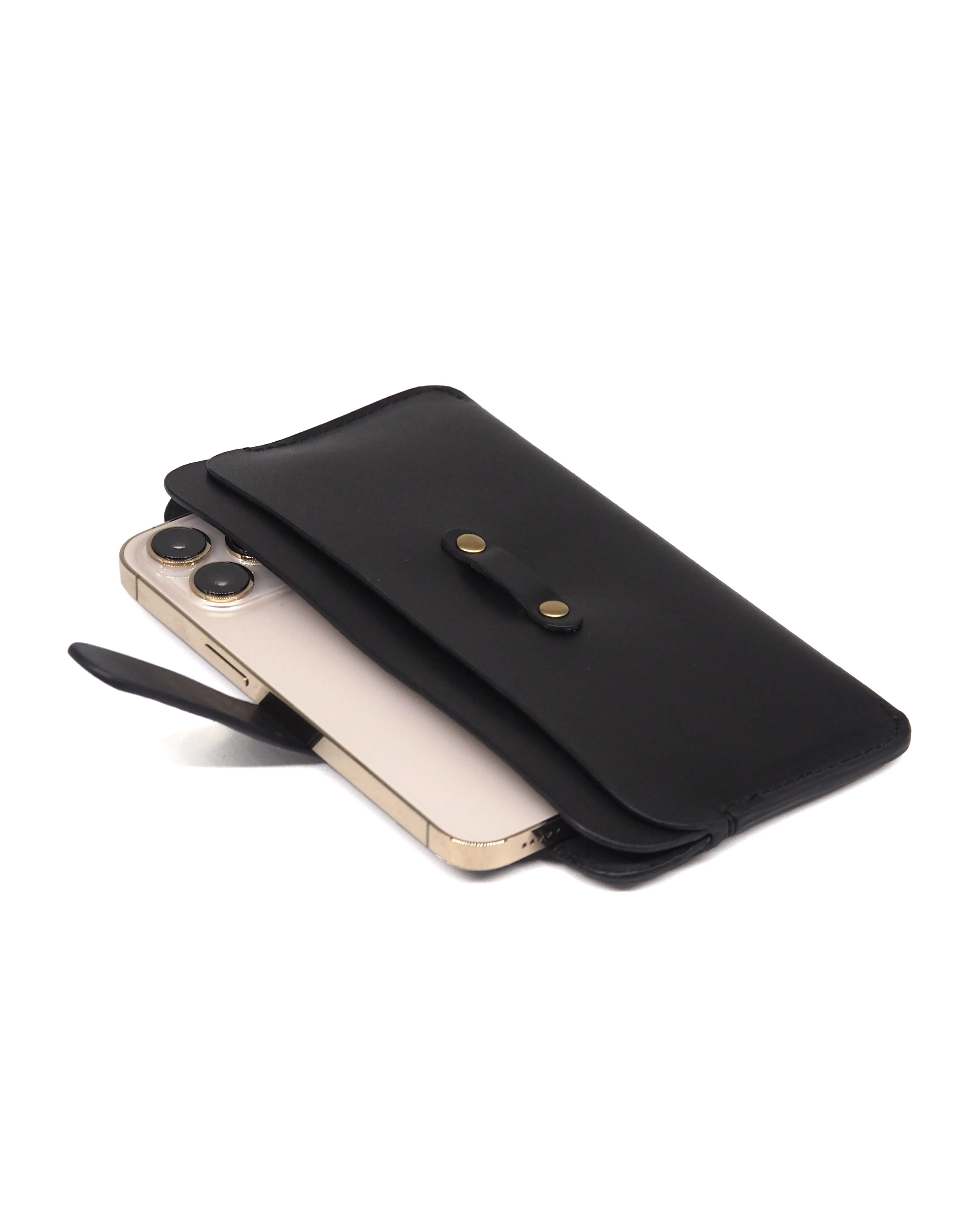 Leather Phone Sleeve (Nero)