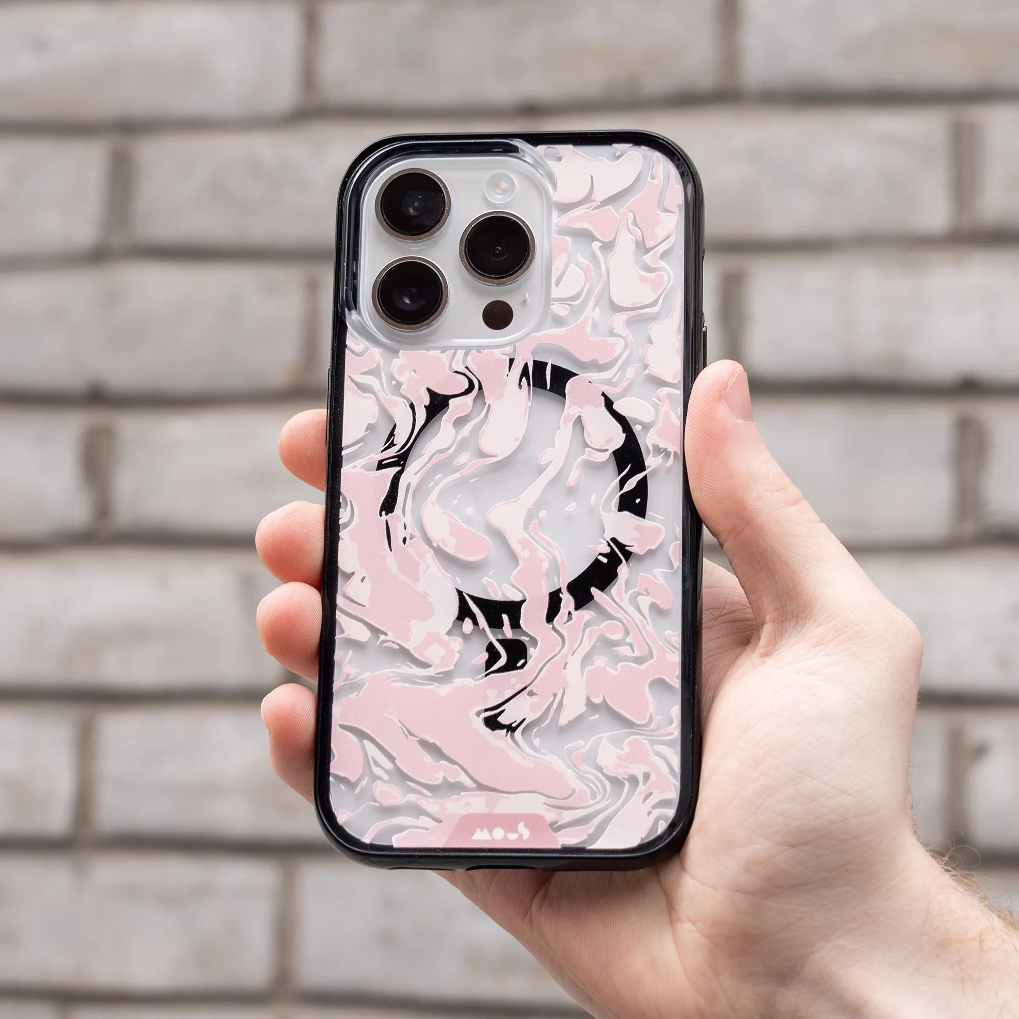 Marbled Dusky Pink MagSafe® Compatible Phone Case