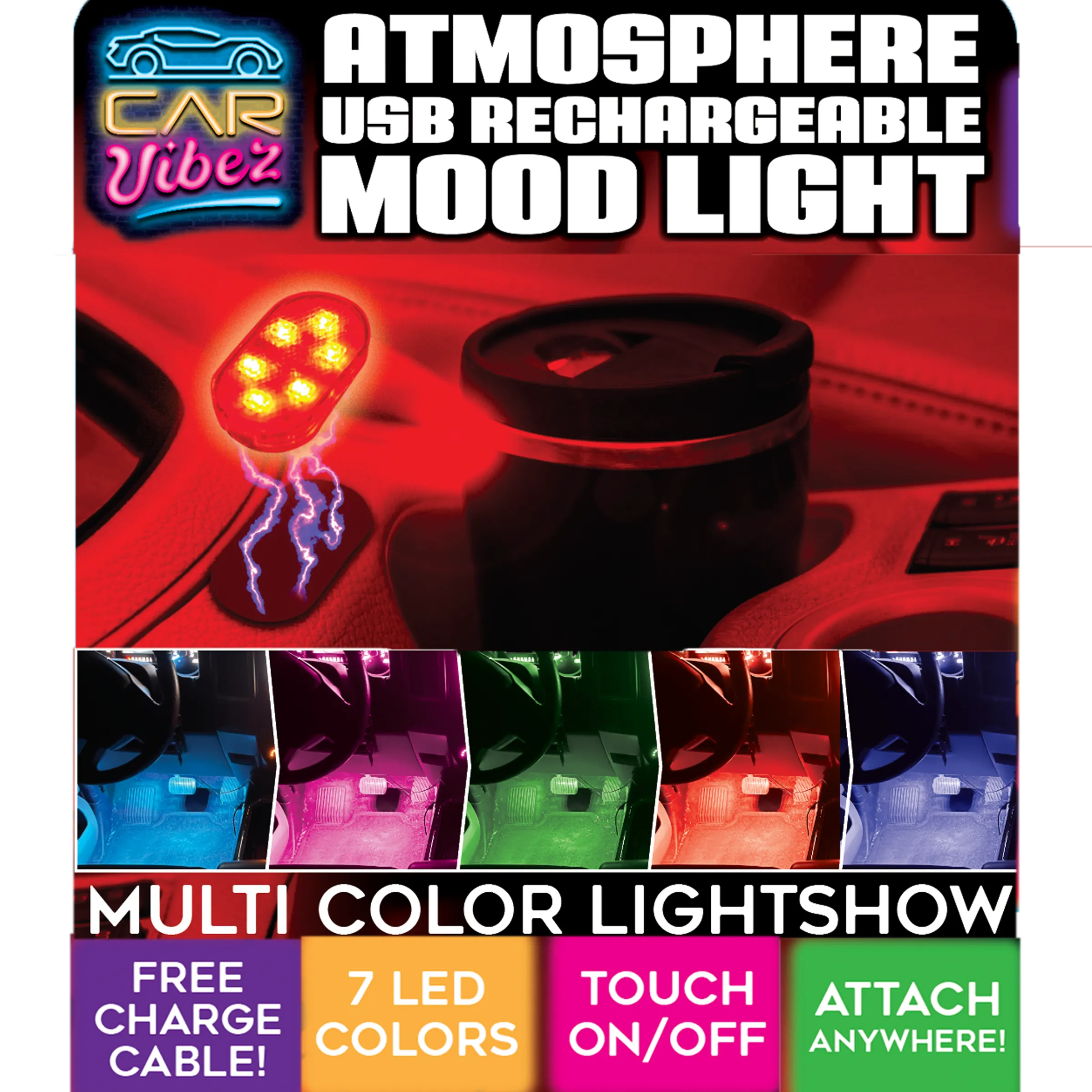 Mood Light Magnetic Lamp with Charging Cable - 12 Pieces Per Retail Ready Display 23576