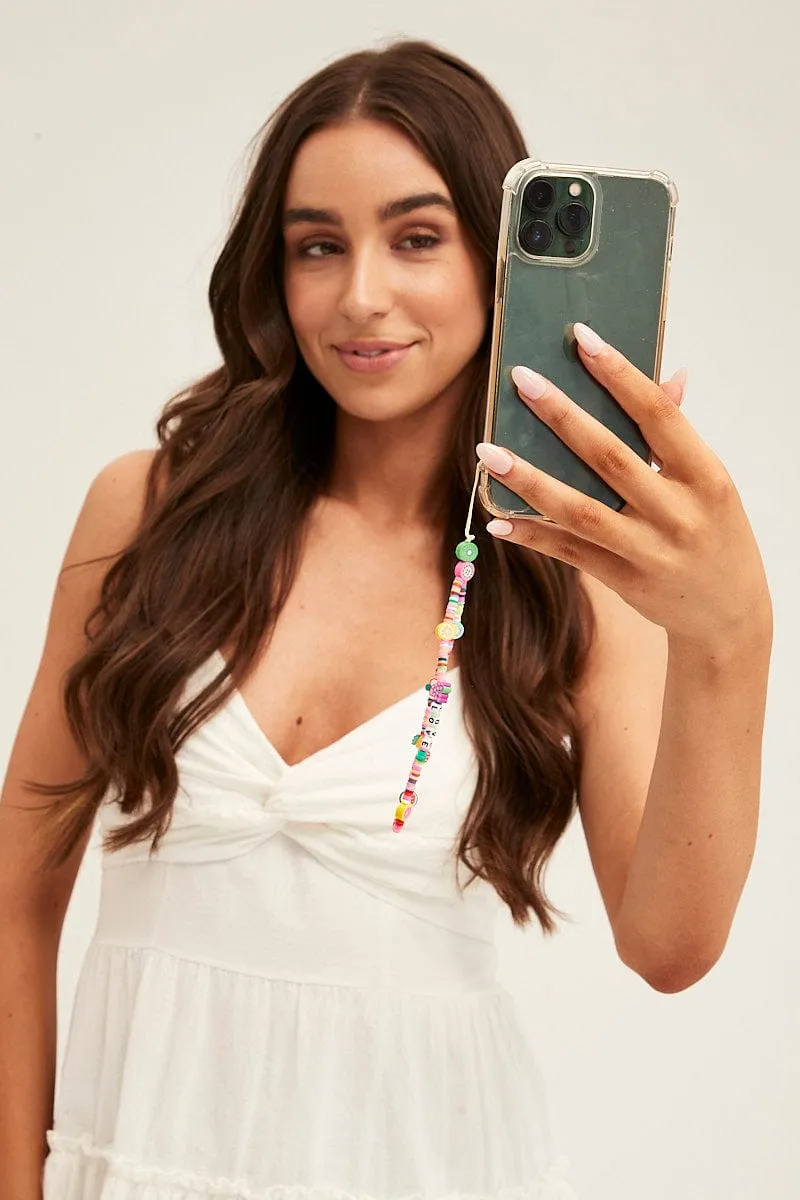 Multi Fruit Beaded Phone Lanyard