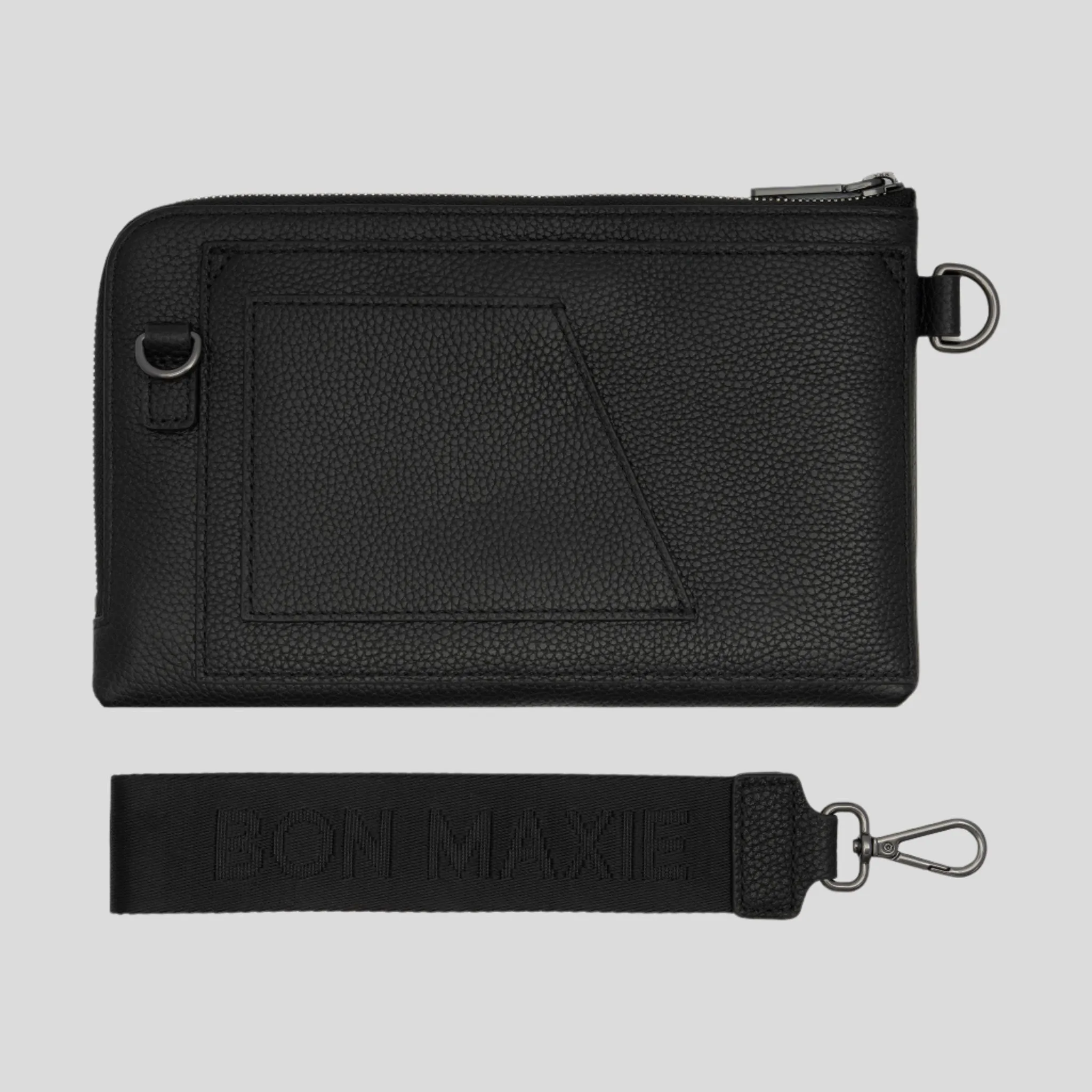 Multi-Pocket Leather Travel Wallet -- Black
