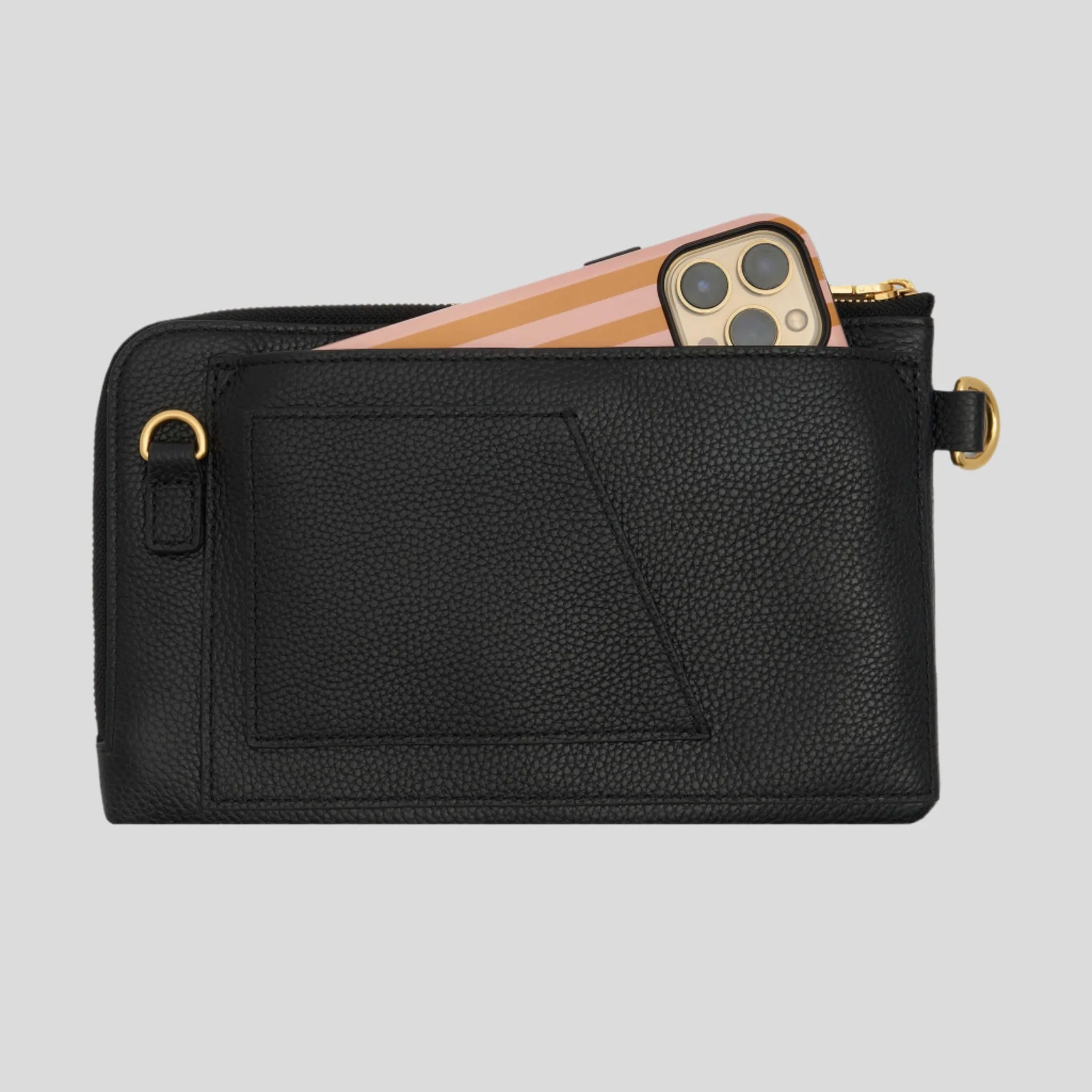 Multi-Pocket Leather Travel Wallet -- Tan