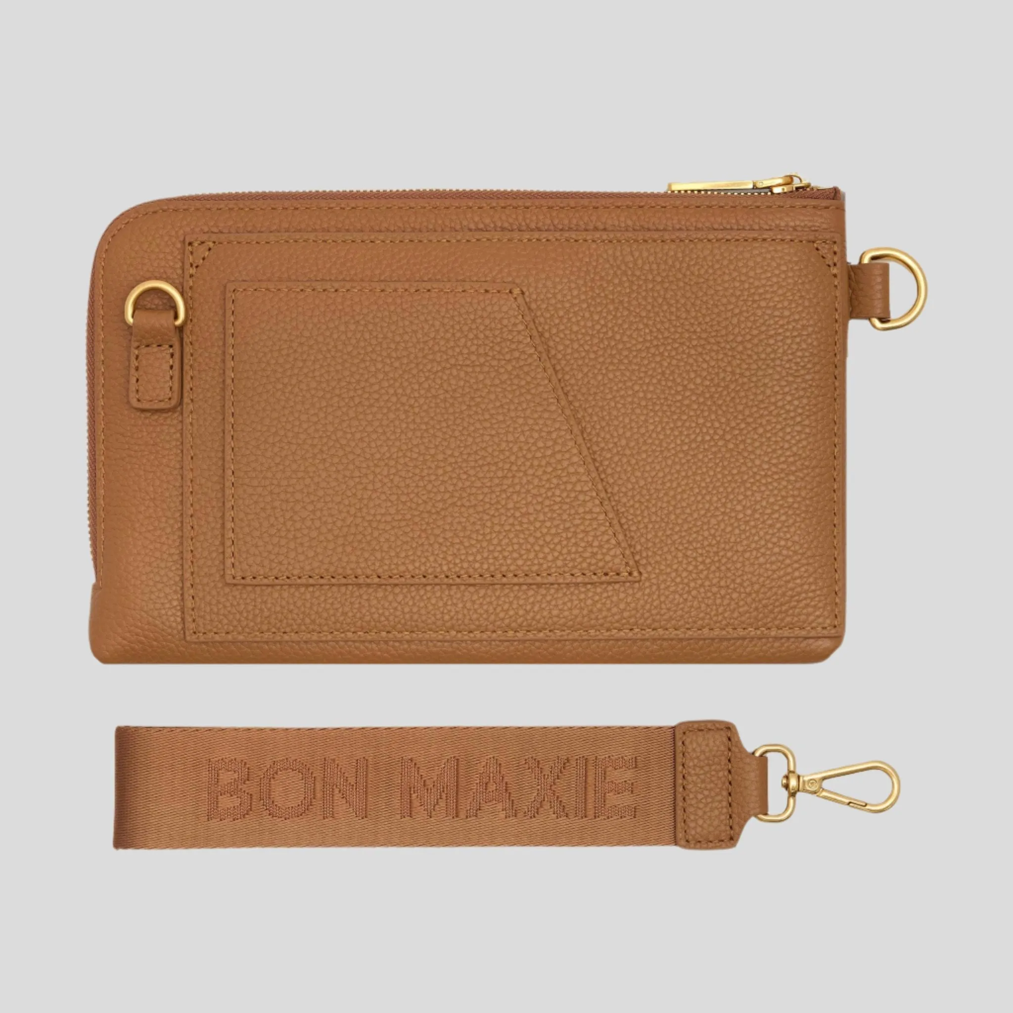 Multi-Pocket Leather Travel Wallet -- Tan