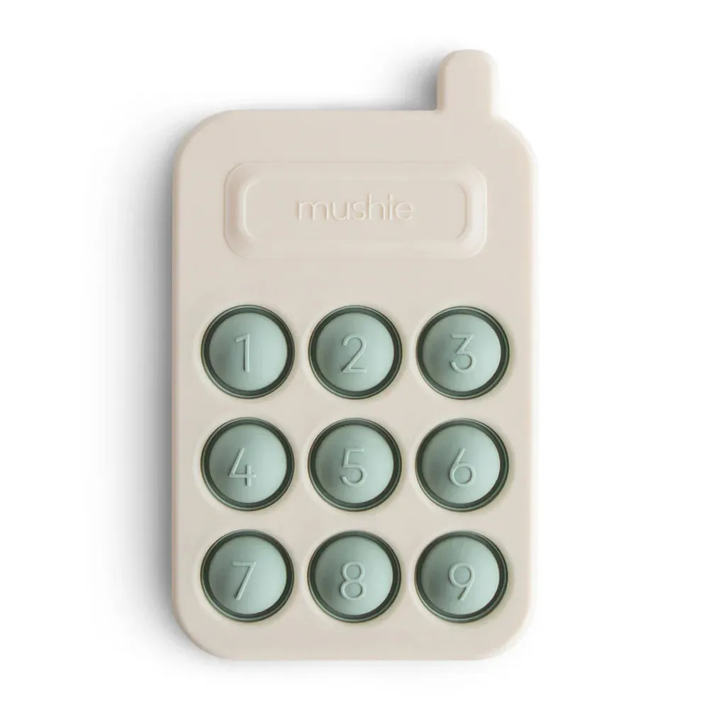 Mushie Phone Press Toy Cambridge Blue