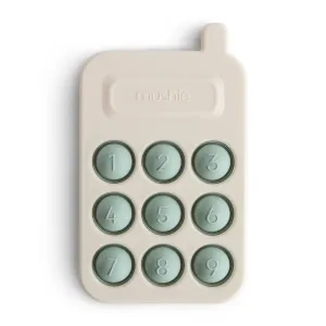 Mushie Phone Press Toy Cambridge Blue