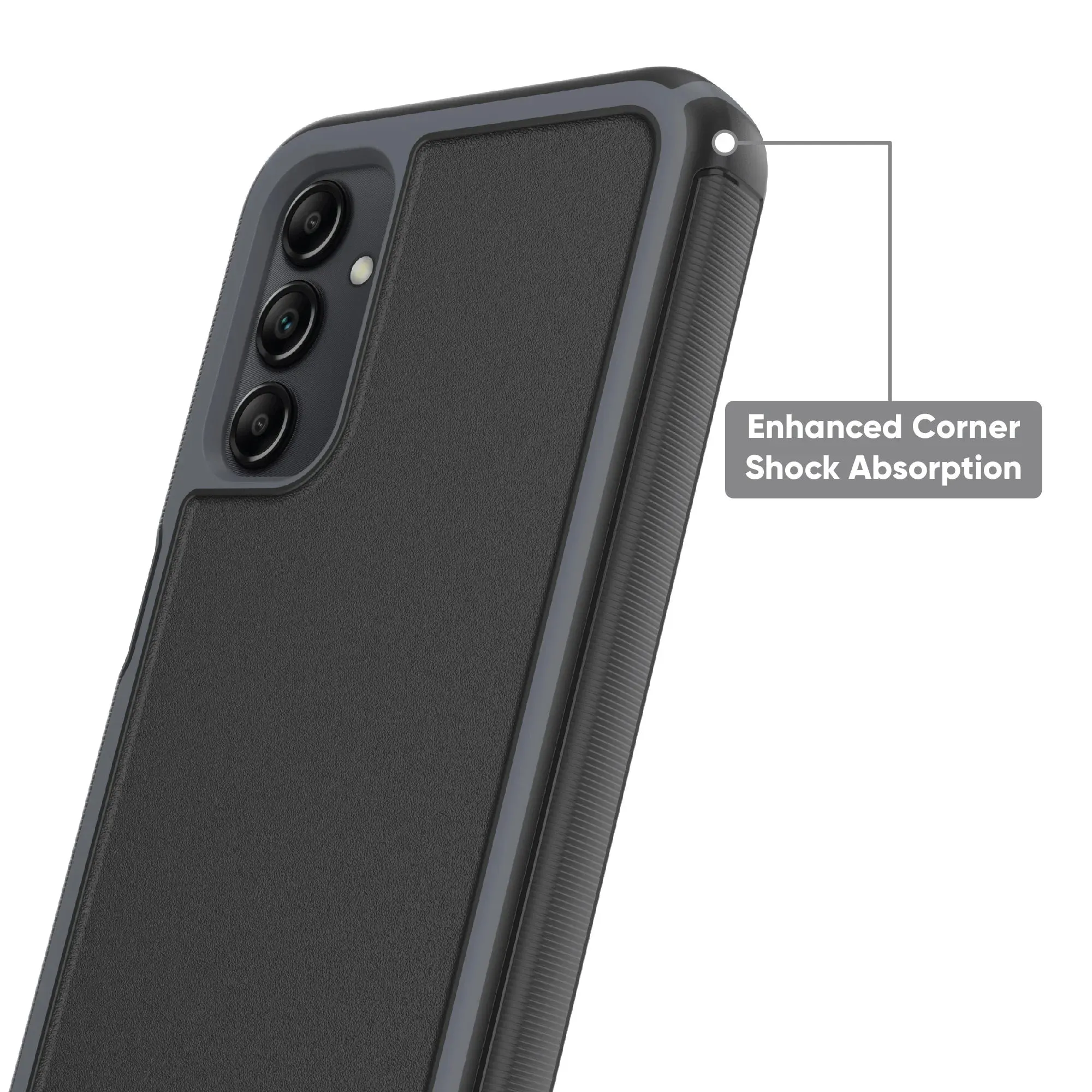 onn. WIASRB100127593 Slim Rugged Phone Case for Samsung Galaxy A14 5G - Black/Gray