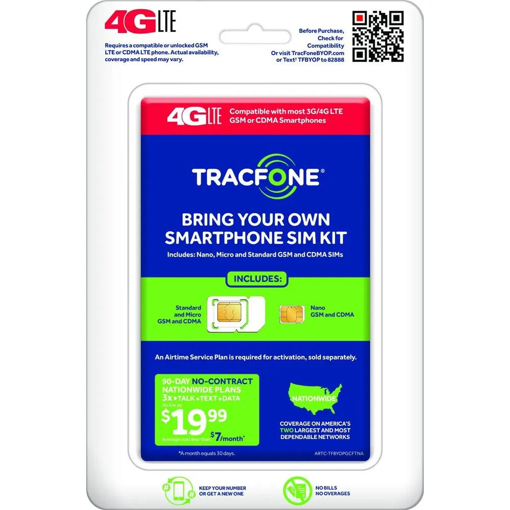 TracFone TFRTPKP4CNA BYOP No Contract Phone Card activation kit