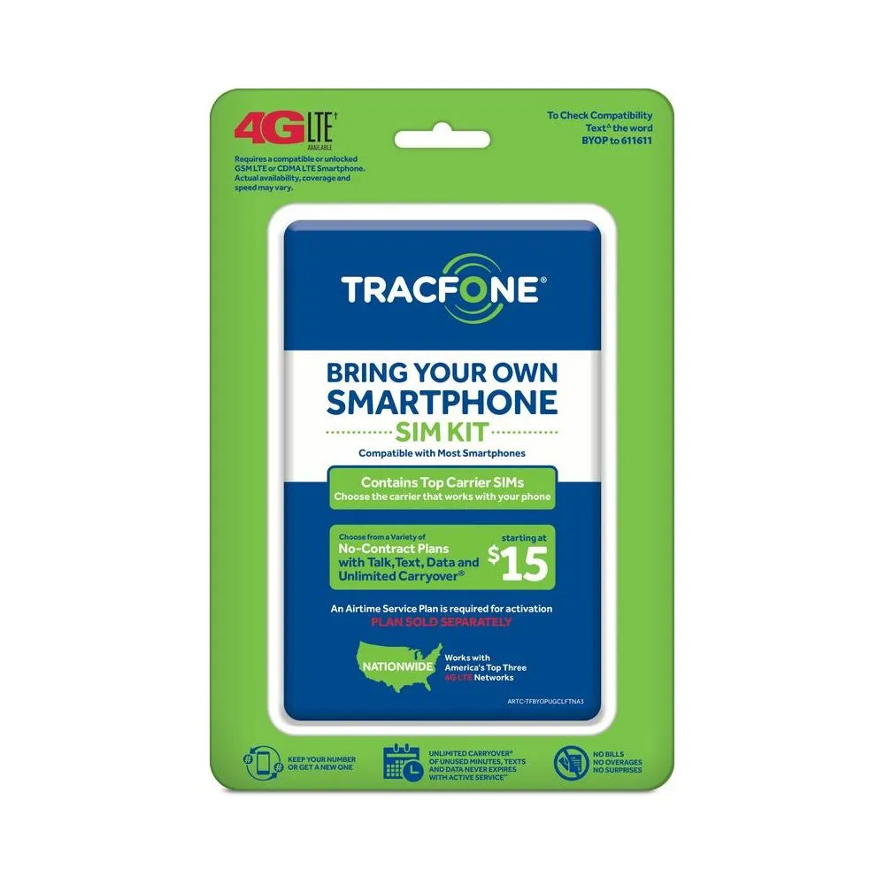 TracFone TFRTPKP4CNA BYOP No Contract Phone Card activation kit