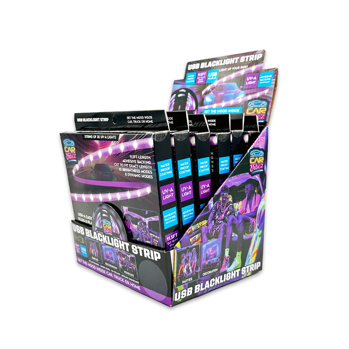 USB Blacklight Strip with Remote 11.5FT - 6 Pieces Per Retail Ready Display 25244