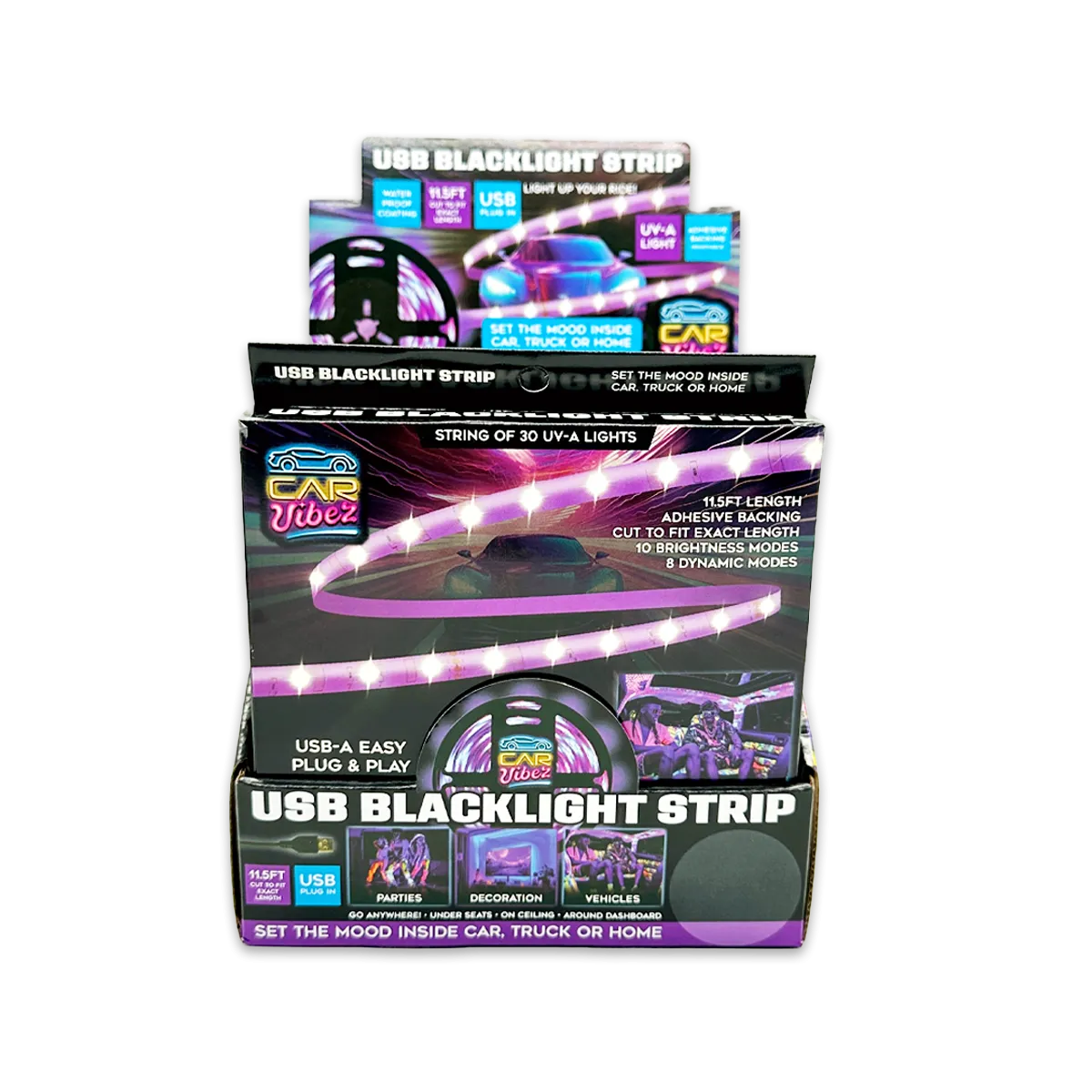USB Blacklight Strip with Remote 11.5FT - 6 Pieces Per Retail Ready Display 25244