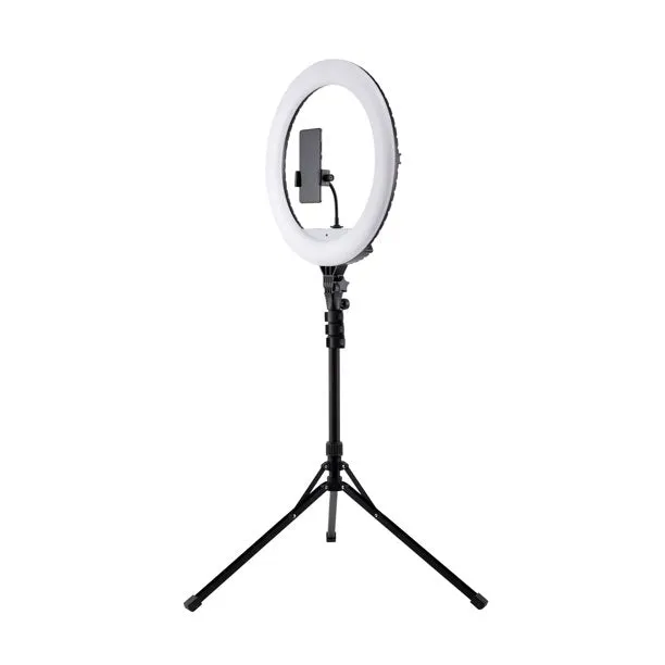 Vivitar VIV18RLWM 18-in White LED Ring Light Set with Adjustable 63-in Stand, Wireless Remote, Adjustable Locking Phone Cradle, Soft Carry Case
