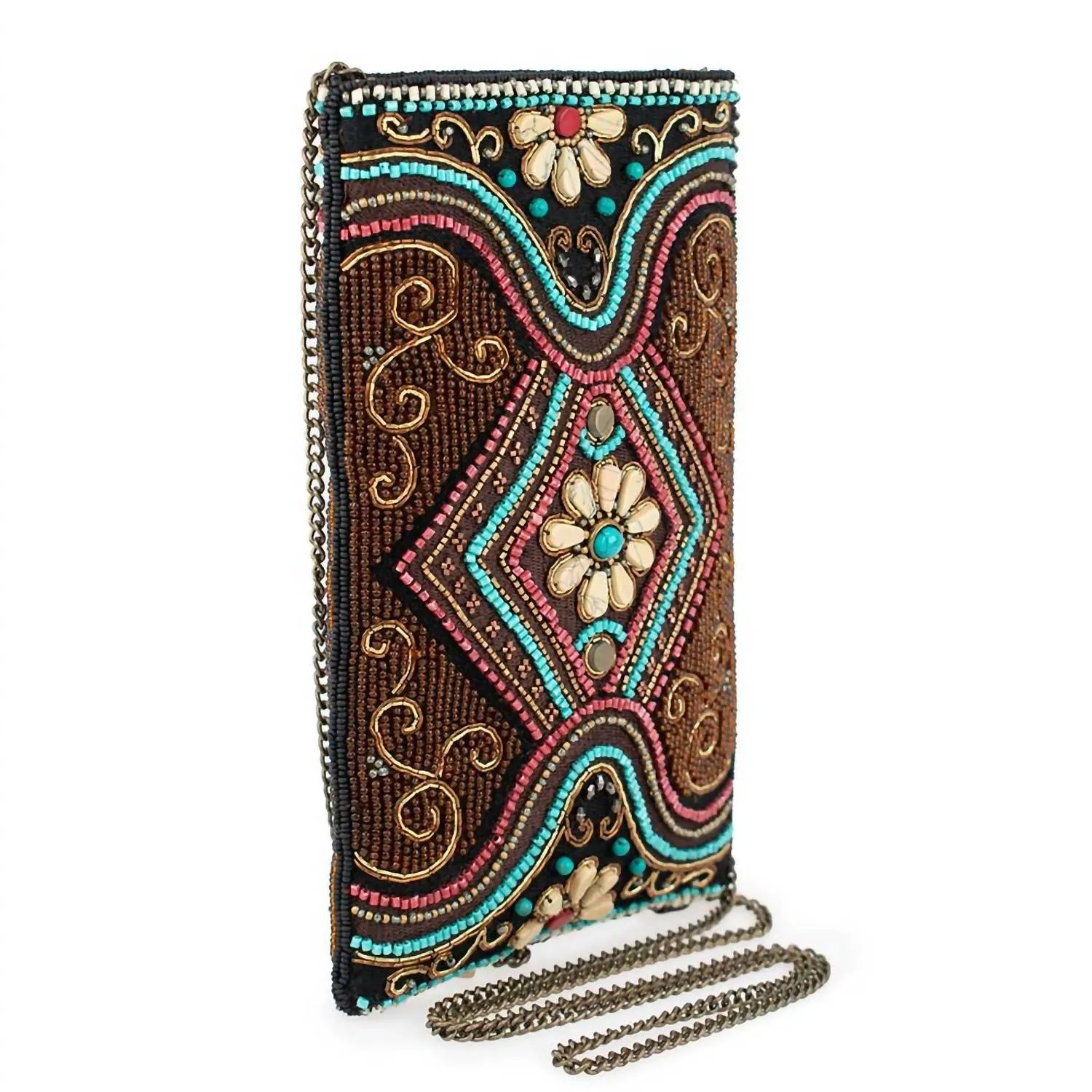 Women's Tapestry Crossbody Phone Bag In Brown Multi