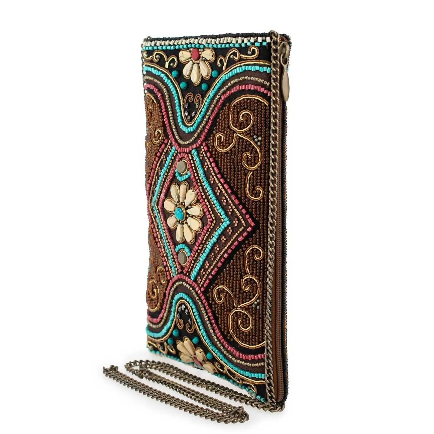 Women's Tapestry Crossbody Phone Bag In Brown Multi