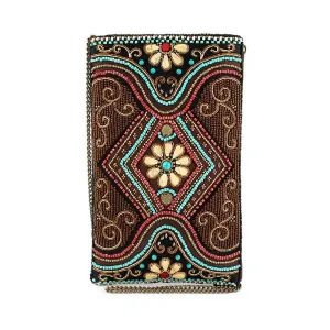 Women's Tapestry Crossbody Phone Bag In Brown Multi